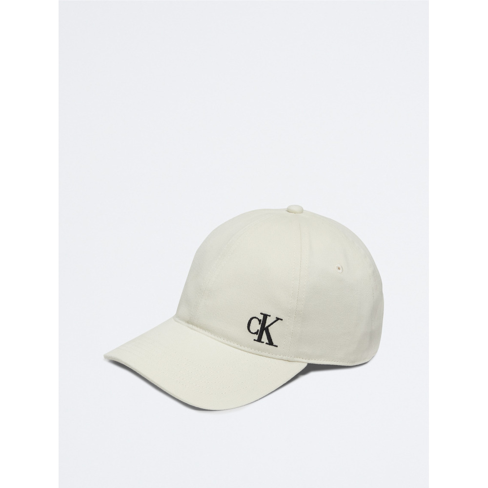 Calvin Klein Brushed Cotton Twill Logo Baseball Cap Bone White Qwixit 5261