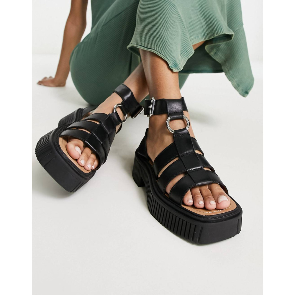 Leather chunky sandals deals