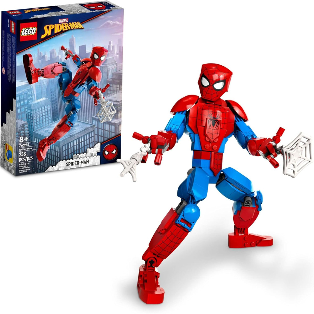 LEGO Marvel Spider Man Building Toy Fully Articulated Action Figure Superhero Movie Set with Web Elements Gift for Grandchildren Collectible Model for Boys Girls and Kids Ages 8 and U