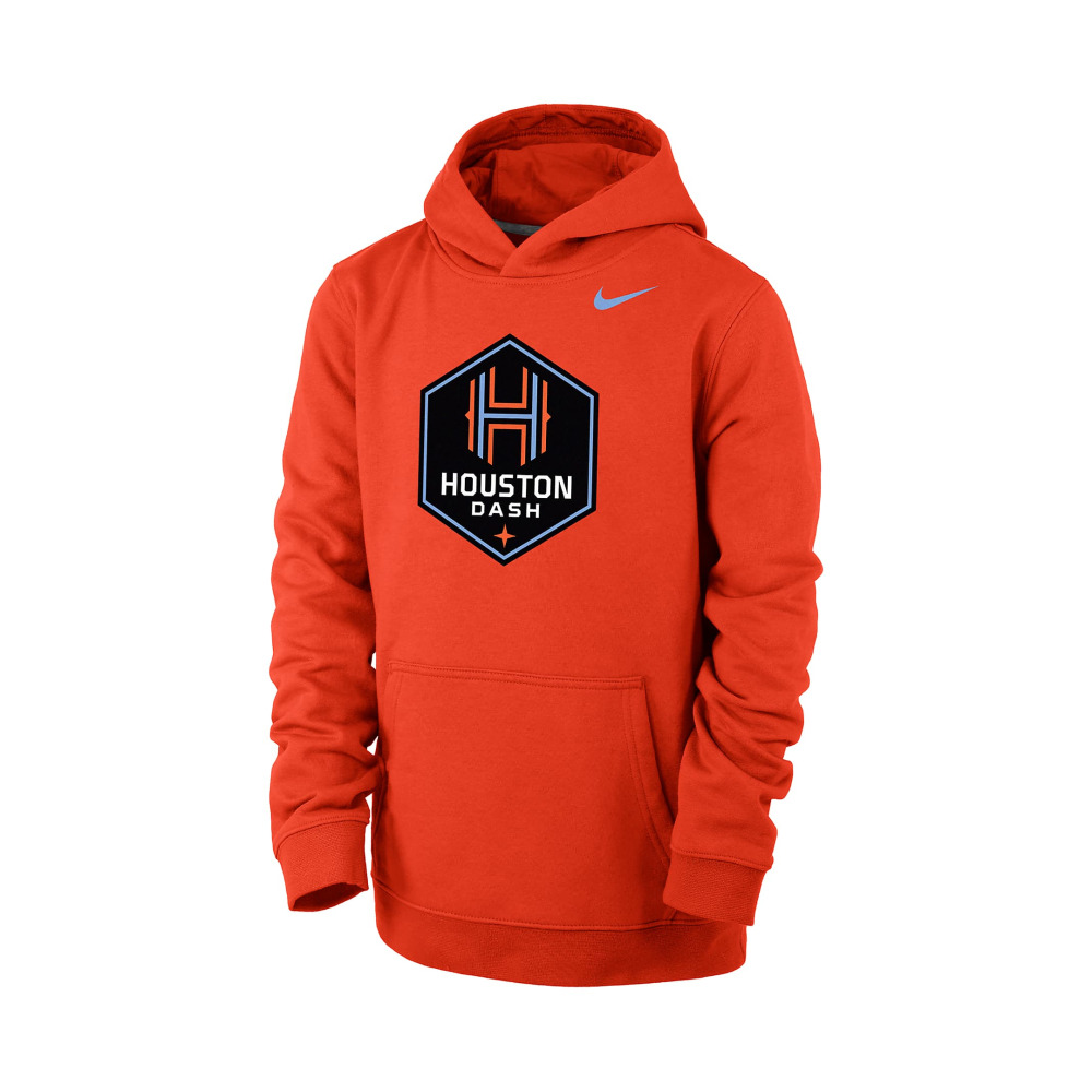 Houston Dash Club Fleece Big Kids Boys Nike Soccer Hoodie Team Orange Qwixit 7258
