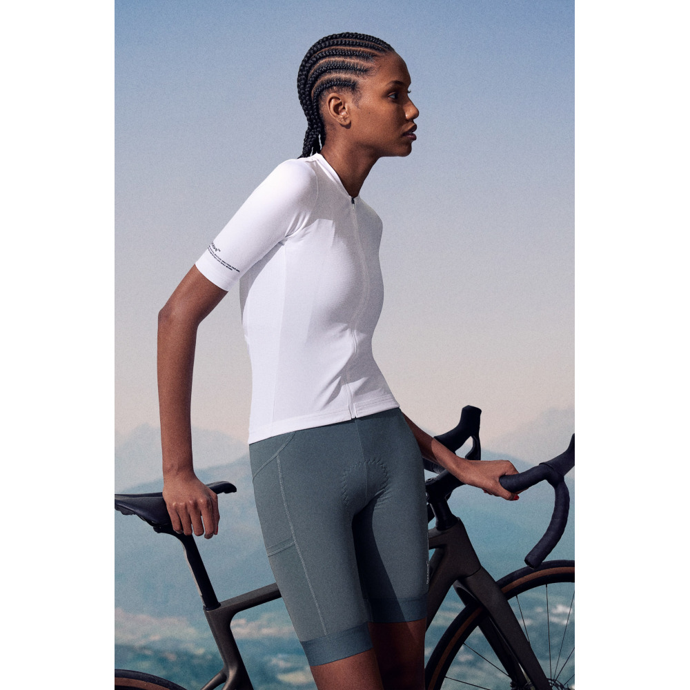 H M Biking Bib Shorts in DryMove Dusty green Qwixit 12386