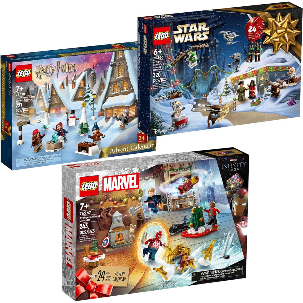 Адвент календарь LEGO 2023 Advent Calendar 3 Box Bundle Set Includes: LEGO  Marvel Avengers Advent Calendar 76267, LEGO Star Wars Advent Calendar  75366, LEGO Harry Potter Advent Calendar 76418, Holiday
