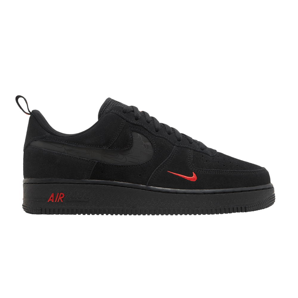 Nike Air Force 1 07 LV8 Reflective Swoosh Black Crimson Qwixit 30290
