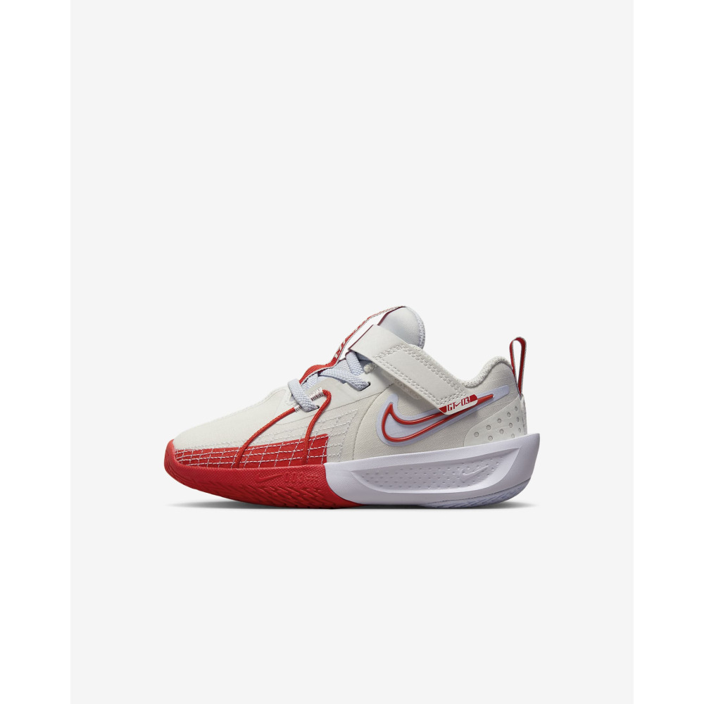 Nike G.T. Cut 3 Little Kids Basketball Shoes Summit White Football Grey Metallic Silver Picante Red Qwixit