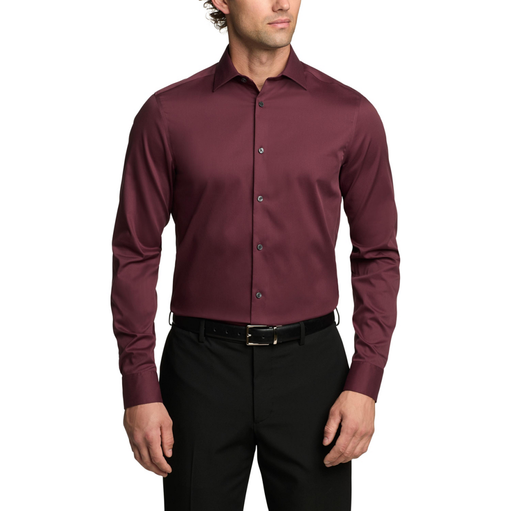 Рубашка Men's Slim Fit Pincord Dress Shirt | Burgundy
