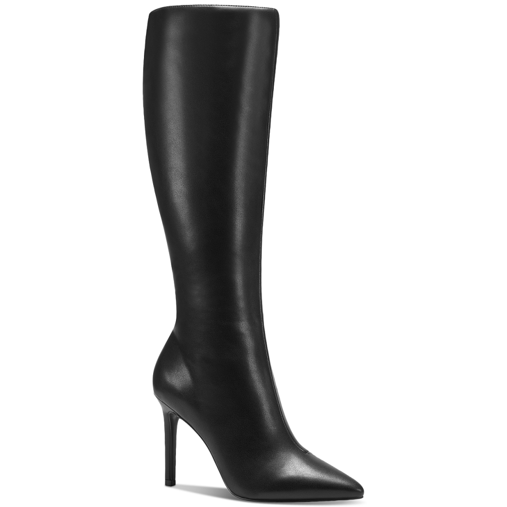 I.N.C. International Concepts Women s Rajel Knee High Boots Created for Macy s Black Smooth Qwixit 6602