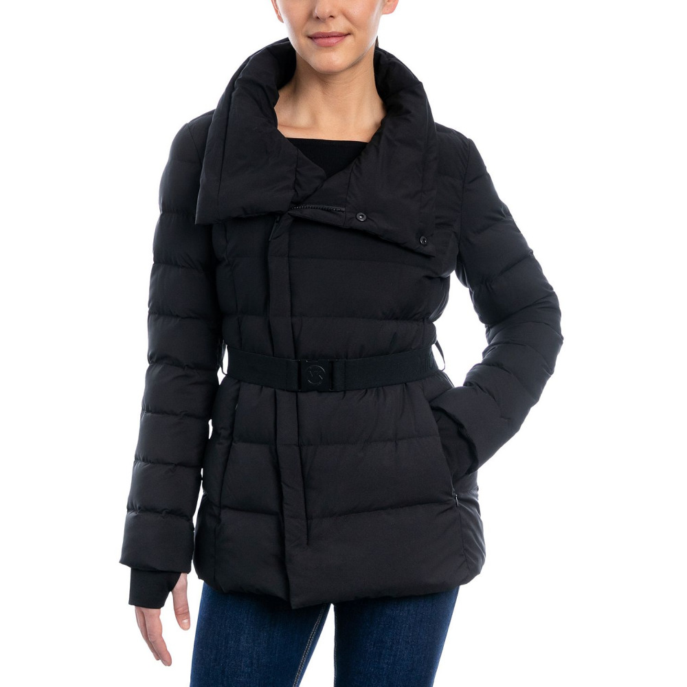 Mk asymmetrical belted coat clearance