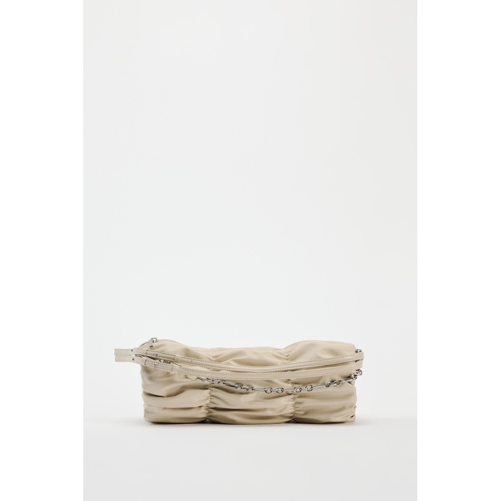 Zara RUCHED SHOULDER BAG white Qwixit