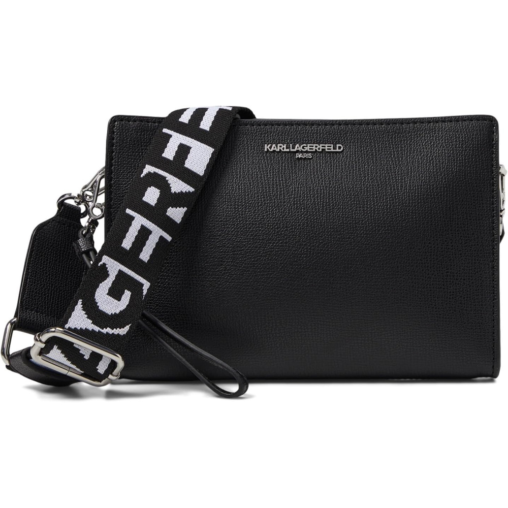 KARL LAGERFELD PARIS Adele Crossbody Black Silver Qwixit 14637