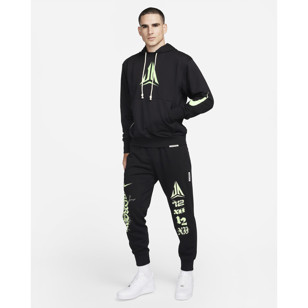 Nike Ja Standard Issue Men s Dri FIT Pullover Basketball Hoodie Black Lime Blast Qwixit 8869