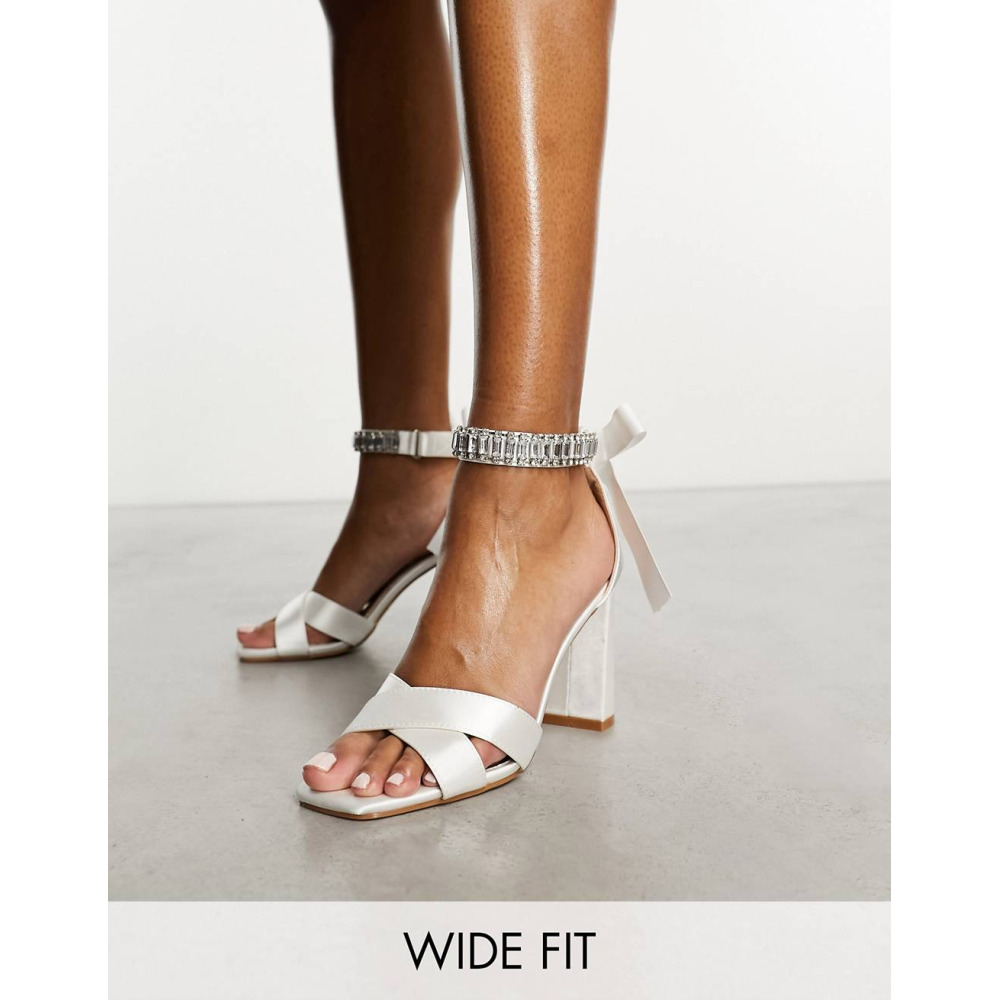 London rebel bridal barely there embellished block heel sandals outlet