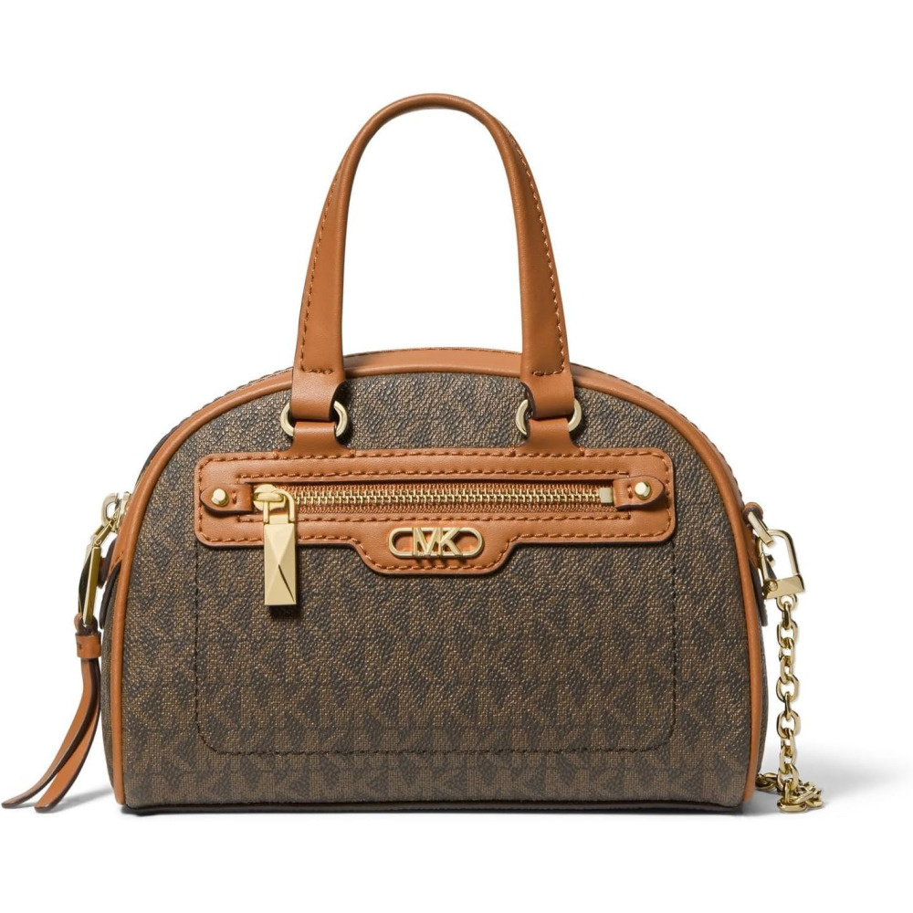 MICHAEL Michael Kors Williamsburg Extra Small Bowling Crossbody Brown Acorn Qwixit