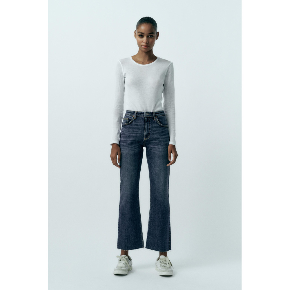 Zara jeans cropped flare new arrivals
