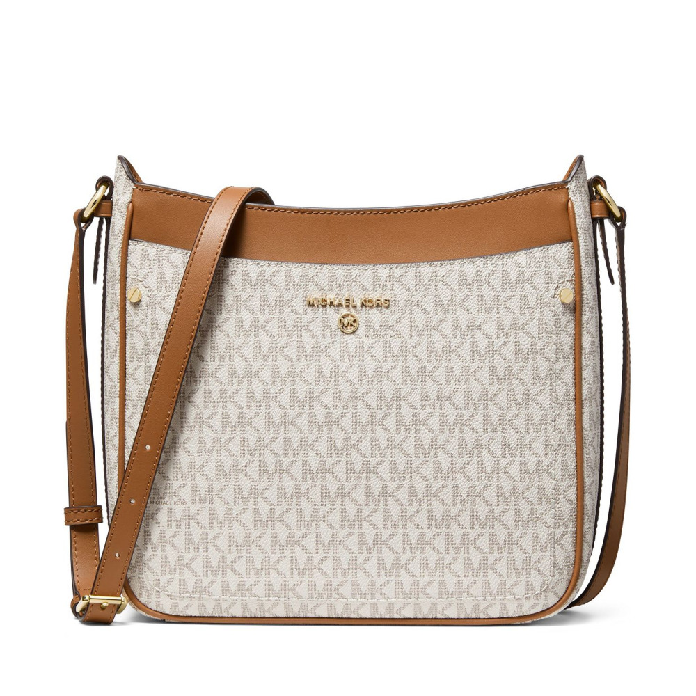 MICHAEL Michael Kors C Logo Jet Set Charm Crossbody VANILLA ACORN Qwixit