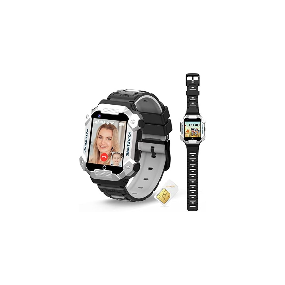 PTHTECHUS 4G Smart Watch for Kids Smartwatch Phone with GPS Tracker HD Camera SOS