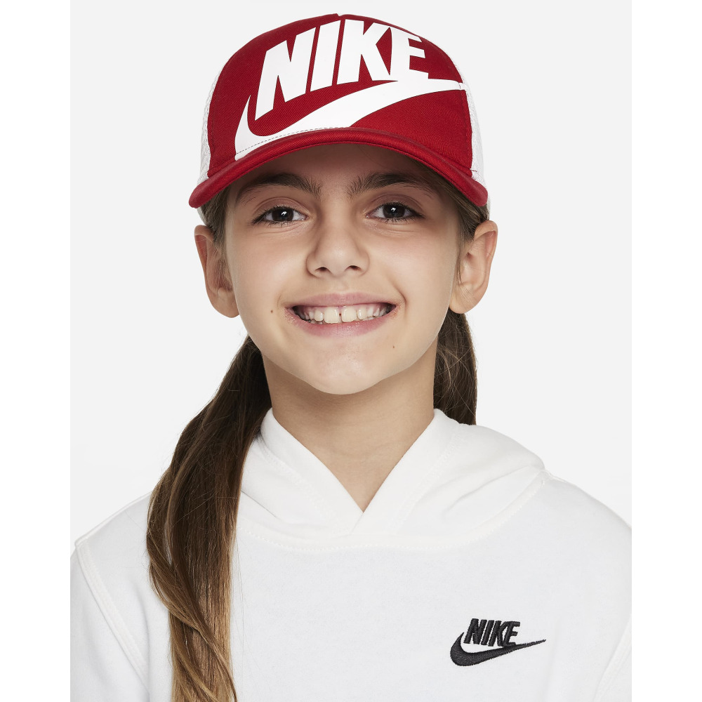 Nike Rise Kids Structured Trucker Cap Gym Red White White Qwixit
