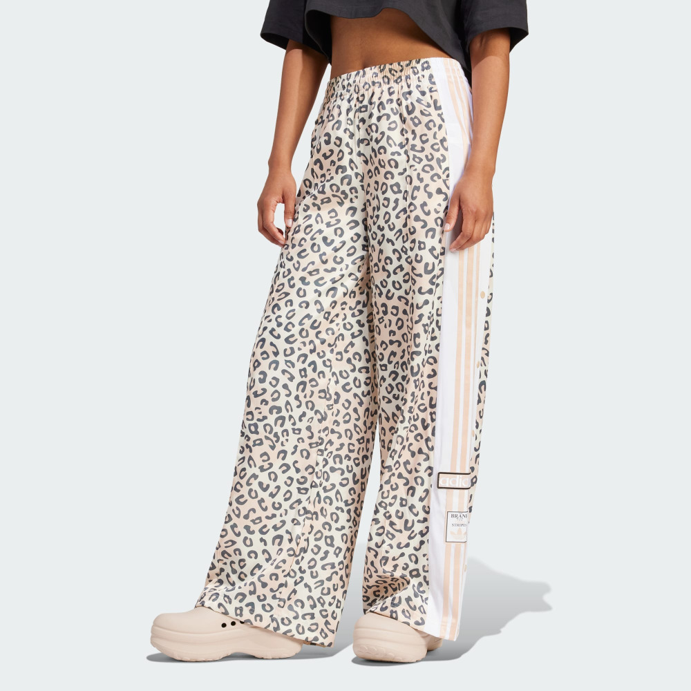 Women s Originals White adidas Originals Leopard Luxe Wide Leg Adibreak Track Pants White Qwixit