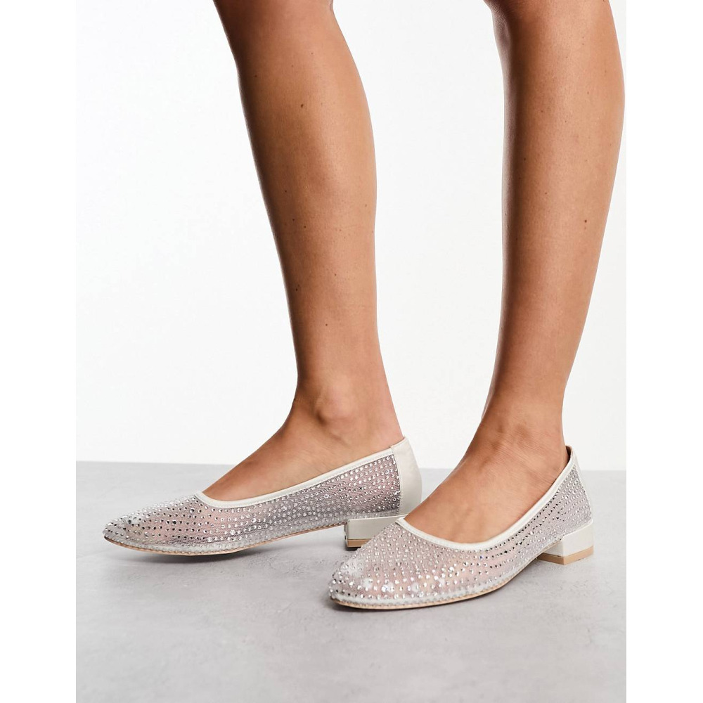Ivory satin flats outlet
