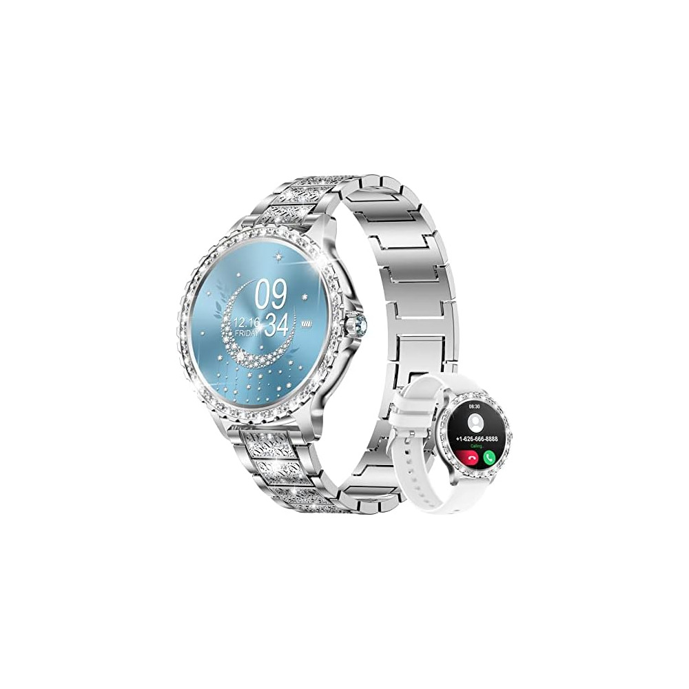 ESFOE Smart Watch for Women Answer Make Call 200 Watch Faces Fitness Tracker Waterproof Smartwatch for Android iPhone Compatible Smartwatch Blood Pressure Heart Rate Sleep Monitor Qwixit
