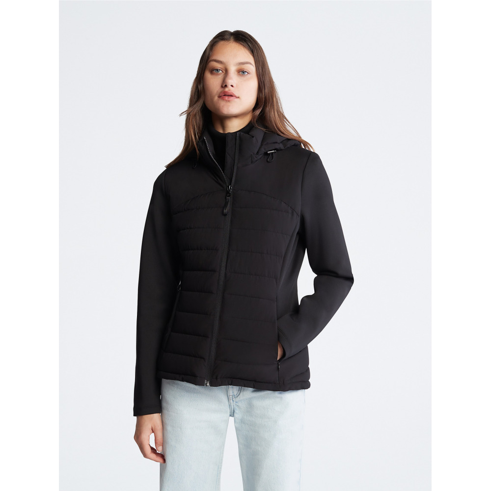 Calvin Klein Mixed Media Puffer Jacket Black Qwixit 9135