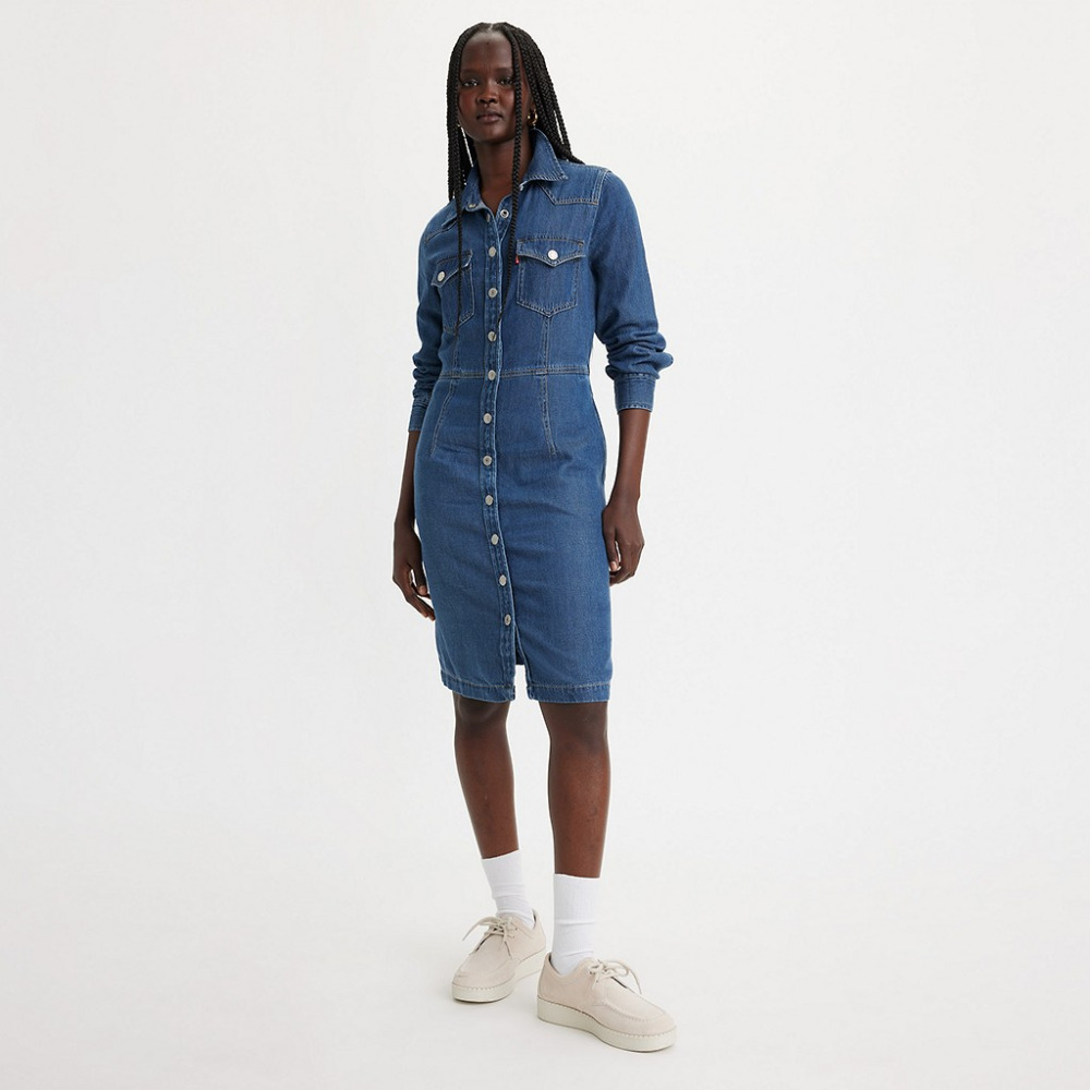 LEVI S Otto Western Denim Dress Square Deal Qwixit 9234