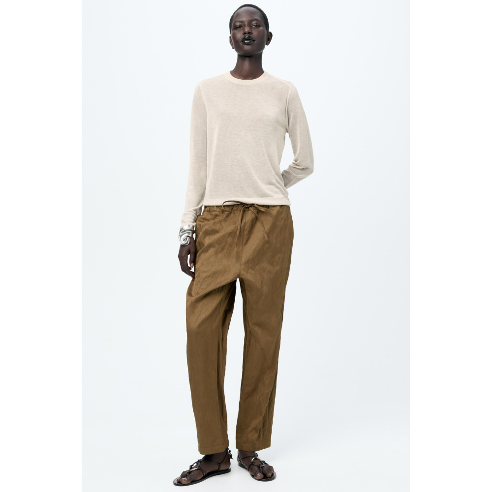 Zara BASIC KNIT SWEATER Ecru Qwixit