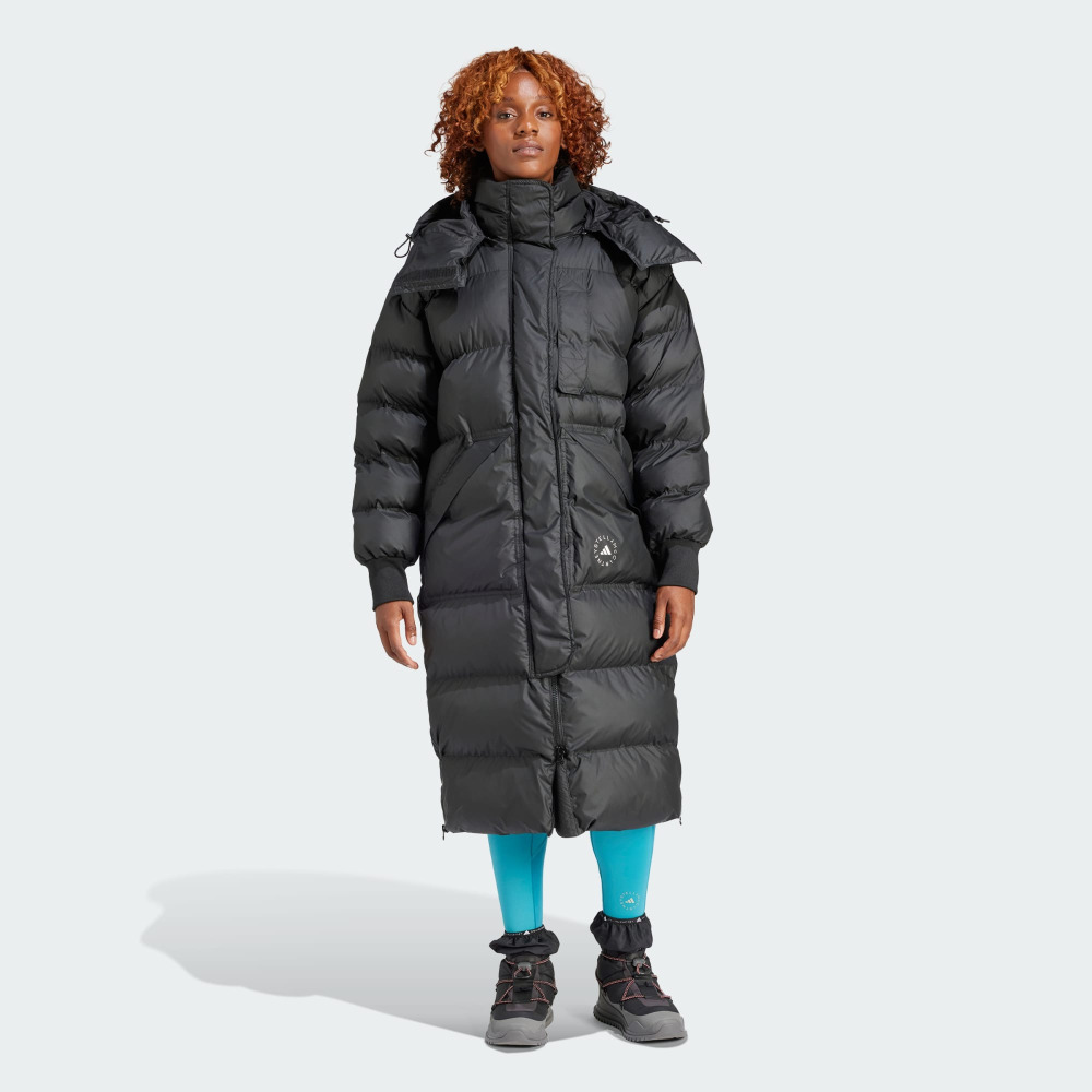 Women s adidas by Stella McCartney Black adidas by Stella McCartney TrueNature Long Padded Jacket Black Qwixit
