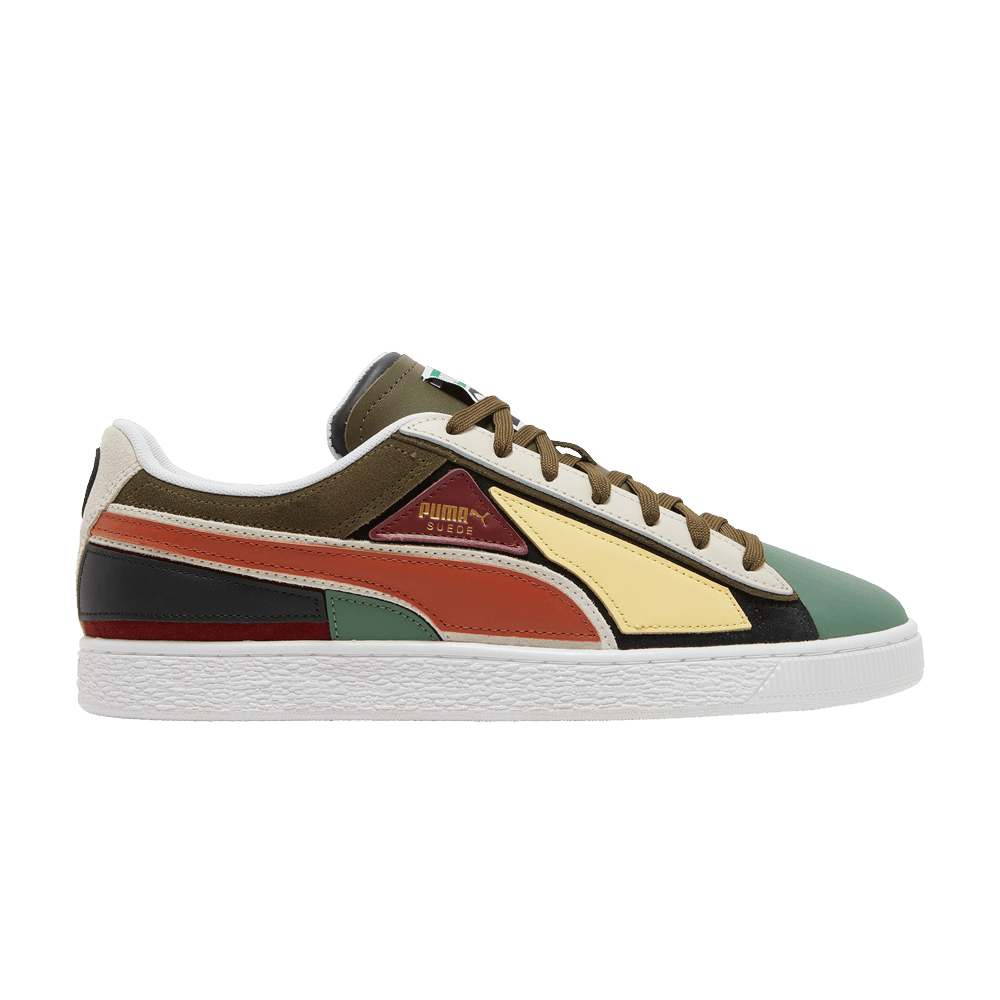 Puma Suede Layers Deep Olive Warm Chestnut green