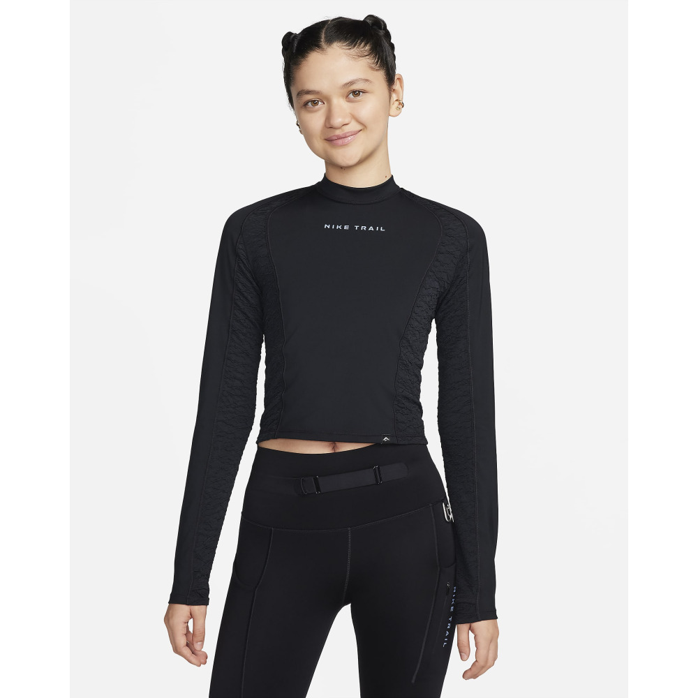 Nike Trail Women s Dri FIT Long Sleeve Running Top Black Black Dark Smoke Grey Qwixit 6847