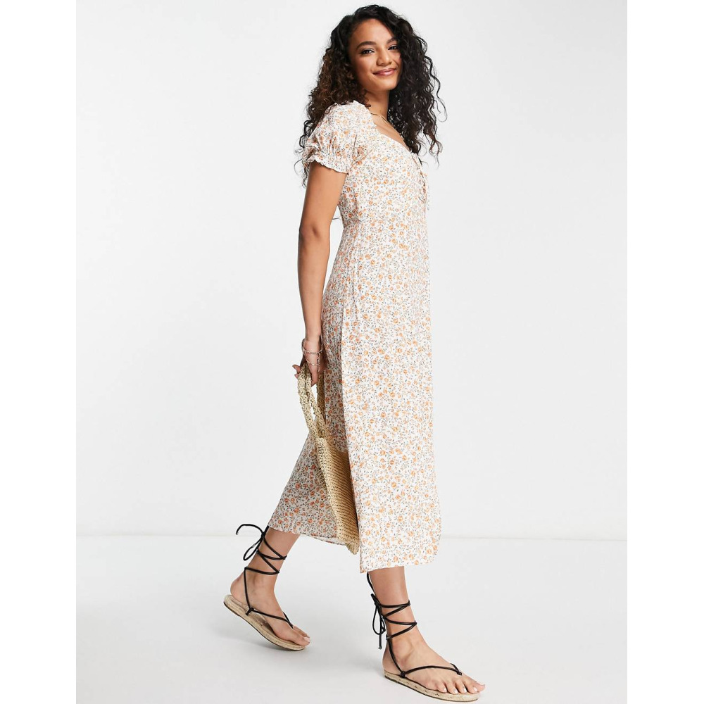 Floral midi tea dress sales