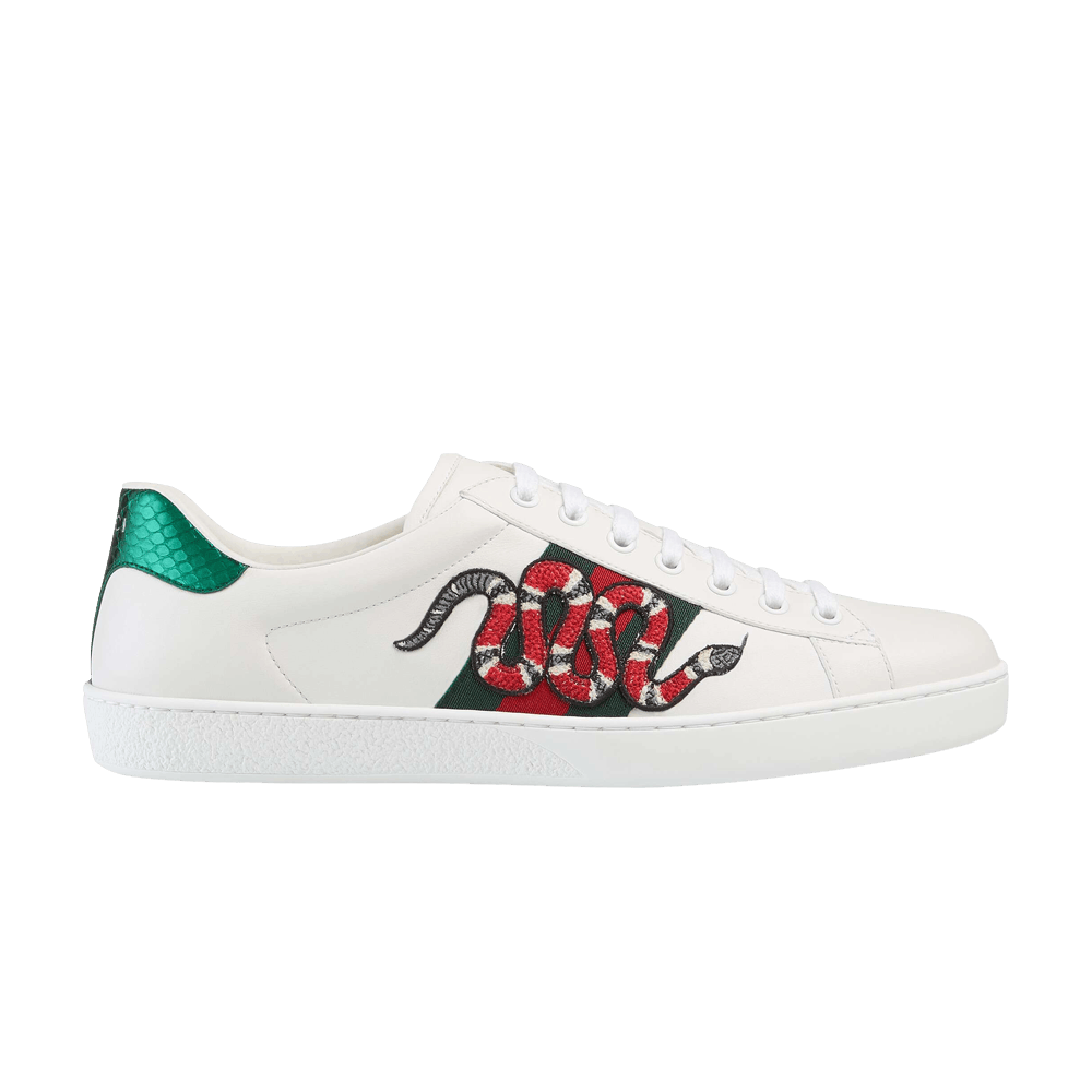 Gucci Ace Embroidered Snake white Qwixit