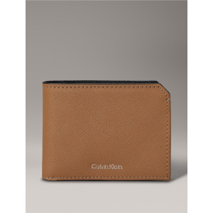 Calvin Klein Saffiano Leather Card Case Bifold Wallet Black Beauty Qwixit 6659
