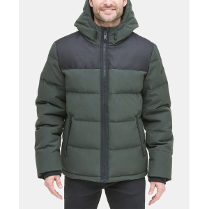 Tommy Hilfiger Men s Pearlized Performance Hooded Puffer Coat BLACK Qwixit 10529